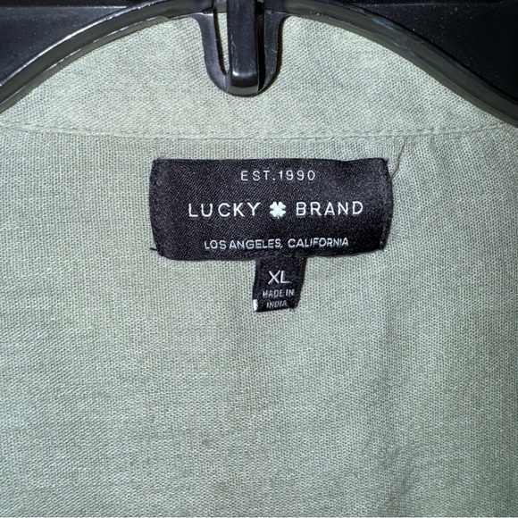 Lucky Brand Green Button-Up Shirt Lightweight Sz XLarge Capsule Wardrobe Classic - Picture 5 of 8